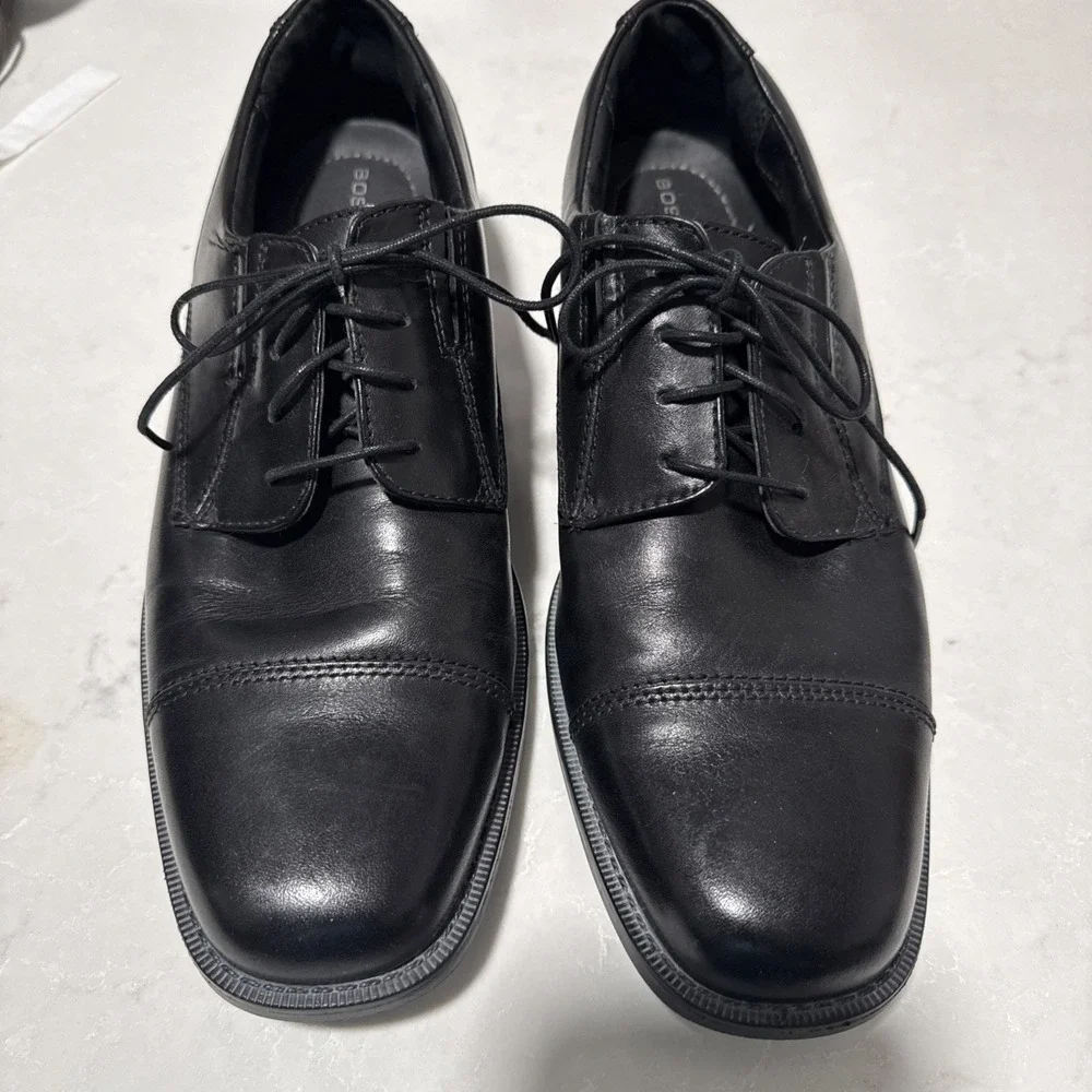 Bostonian Oxford Dress Shoes MENS Black Leather 25721 Lace Up Cap Toe SIZE 10